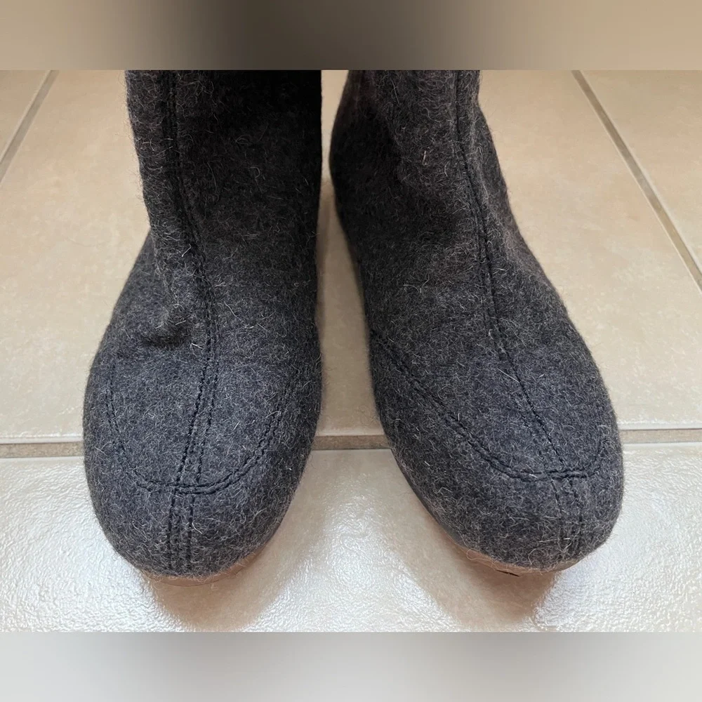 Emu Australia Hamilton Hi Gray Merino Wool Tall Boots W8 M7 - Picture 2 of 11